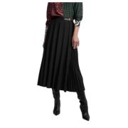 Midi Rok Stijlvol Model Lola Casademunt , Black , Dames