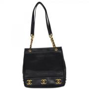 Pre-owned Leather chanel-bags Chanel Vintage , Black , Dames