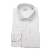 Slim Fit Franse Kraag Overhemd Bagutta , White , Heren