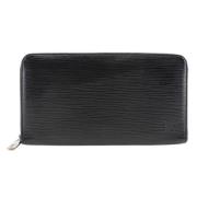 Pre-owned Leather wallets Louis Vuitton Vintage , Black , Heren