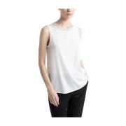 Stretch zijden crepe de chine top Peserico , White , Dames