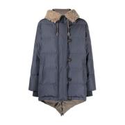 Blauwe Aw23 Dames Parka Jas Brunello Cucinelli , Blue , Dames