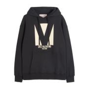 Zwarte hoodie Chez Valentino Valentino Garavani , Black , Heren