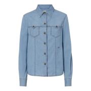 Western Stijl Katoenen Twill Denim Shirt Jacob Cohën , Blue , Dames