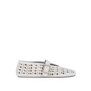 Vienna Ballet Flats - Blanc Casse Lamb Leather Alaïa , White , Dames