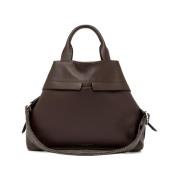 Duna Zijden Tote Tas met Ritszakken Gianni Chiarini , Brown , Dames