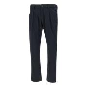 Zwarte Vintage Effect Twill Broek Herno , Black , Heren