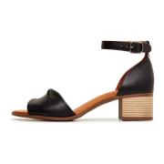 Sandalettes met blokhak - Zwart Cesare Gaspari , Black , Dames