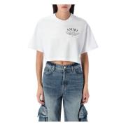 Artistieke Cropped Tee Amiri , White , Dames