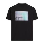 Basketbalveld T-shirt Calvin Klein , Black , Heren