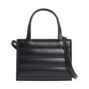 Zwarte Gewatteerde Mini Tote Tas Calvin Klein , Black , Dames