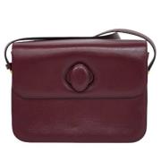 Pre-owned Leather shoulder-bags Cartier Vintage , Red , Dames