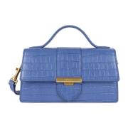 Blauwe Flap Tas met Metalen Sluiting Lancaster , Blue , Dames