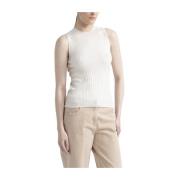 Pure nieuwe wol geribbeld top Peserico , Beige , Dames