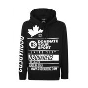 Zwarte hoodie met voorprint Dsquared2 , Black , Heren