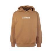 Hoodie met voorzak en logo Barrow , Brown , Heren