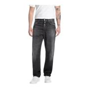 Klassieke Straight Fit Denim Jeans Replay , Gray , Heren