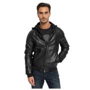 Nep Leren Jas Gaudi , Black , Heren