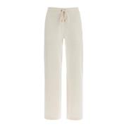 Geribbelde Gebreide Flared Broek Vrouwen Versace , White , Dames