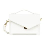 Elegante Flap Handtas met Sluiting Lancaster , White , Dames