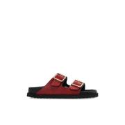 Arizona Voering Slides Birkenstock , Red , Dames