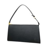 Pre-owned Leather clutches Louis Vuitton Vintage , Black , Dames