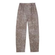 Rami, linnen broek met ayaz print Cortana , Beige , Dames