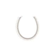 Parel Ketting Zilver Clip Sluiting Jil Sander , Gray , Dames