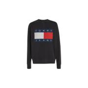 Crew Neck Sweatshirt Tommy Jeans , Black , Heren