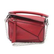 Pre-owned Leather handbags Loewe Pre-owned , Red , Dames