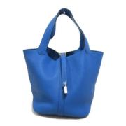 Pre-owned Leather handbags Hermès Vintage , Blue , Dames