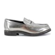 Moderne Penny Loafer Platte Schoenen Brunello Cucinelli , Gray , Dames