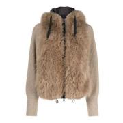 Shearling Cashmere Jas met Monile Borduurwerk Brunello Cucinelli , Bro...