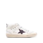 Witte Veterschoenen met Sterpatch Golden Goose , White , Dames