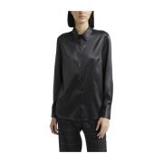 Zijden shirt met Punto Luce afwerking Peserico , Black , Dames