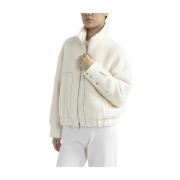 Bouclé wol en alpaca jas Peserico , Beige , Dames