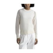 Alpaca blend kantpatroon trui Peserico , White , Dames