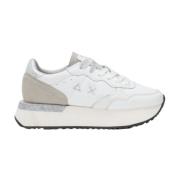 Dames Lage Sneakers van Leer Sun68 , White , Dames