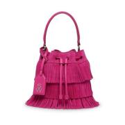 Fringe Mini Bucket Tas Stuart Weitzman , Pink , Dames