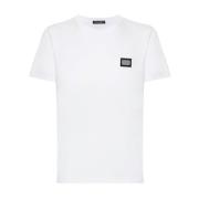 Witte Katoenen Logo Plaque T-shirts Dolce & Gabbana , White , Heren