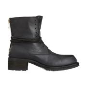 Geveterde leren laars Guidi , Black , Heren