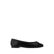 Zwarte Leren Ballerina's Schoenen Tory Burch , Black , Dames