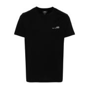 Zwarte Katoenen Jersey T-shirt A.p.c. , Black , Heren