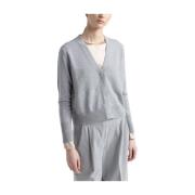 Wol, zijde, kasjmier en lurex vest Peserico , Gray , Dames