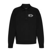 Zwarte Polo-Stijl Sweatshirt met Medaille Givenchy , Black , Heren