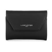 Gladde Flap Portemonnee met Drukknoopsluiting Lancaster , Black , Unis...