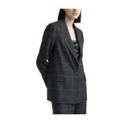 Stretch kasjmier wol blazer Peserico , Gray , Dames