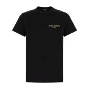 Casual Katoenen T-Shirt voor Mannen Balmain , Black , Heren