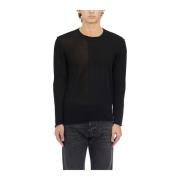 Katoenen Crewneck Sweater Isabel Benenato , Black , Heren