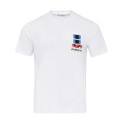 Geborduurd Wit Crew Neck T-shirt JW Anderson , White , Heren